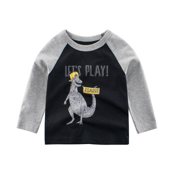 Boy's Dinosaur Print T-shirt For 2-10Y