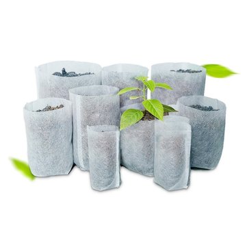 

100pcs/Pack Nursery Pots Seedling Raising Bags, White