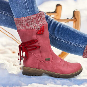 Snow Strappy Block Heel Boots