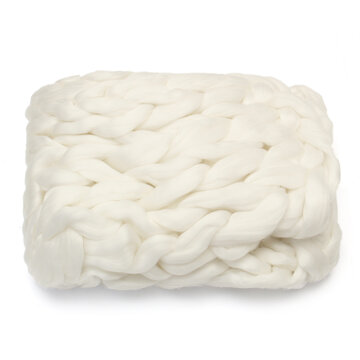 120 * 150cm Soft Warm Hand Chunky Knit Blanket