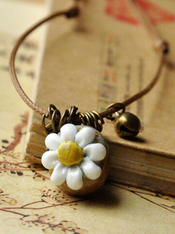 Handgemachte Keramik Blumen Halskette