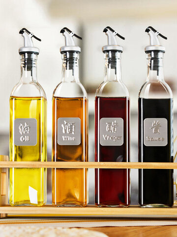 1Pc Glass Sauce Vinegar Oil Bottle Oil Dispenser Container Gravy Boats Condiment Seasoning Bottle Olive Oil Dispenser Kitchen