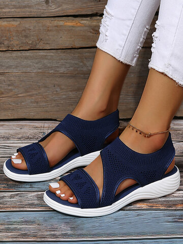 Plus Size Comfy Knitted Sports Sandals