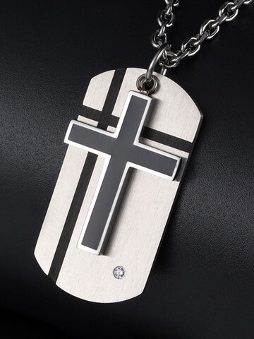 1 Pcs Stainless Steel Cross Pendant Necklace