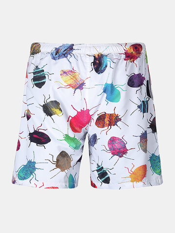 Funny Insect Print Board Shorts