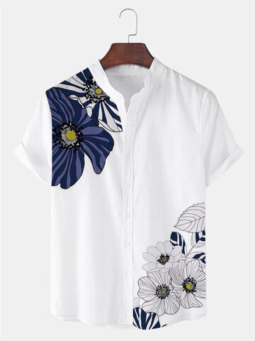 Chemises à col montant à imprimé floral