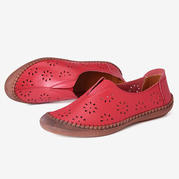 Cow Split Leather Soft Non Slip Loafers