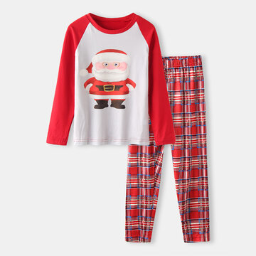 Kids Christmas Print Pajama Set For 2-12Y