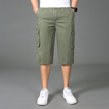 

Season Men's Casual Pants New Straight Loose Overalls Men's Middle-aged Cropped Shorts Men