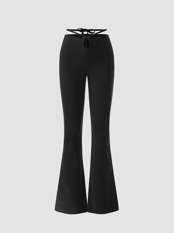 Hollow-out Flared Pants