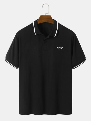 नासा और धारीदार प्रिंट गोल्फ शर्ट्स