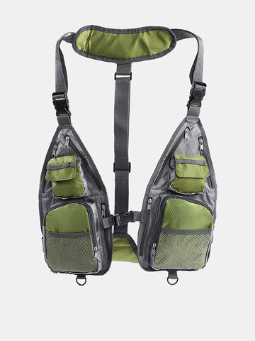 Breathable Multifunctional Fishing Vest Multi-pocket Backpack