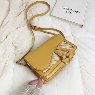

New Women's Bag New Fashion Woven Magnetic Buckle Saddle Small Square Bag Wild Casual Shoulder Diagonal Package