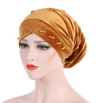 Pearl Velvet Muslim Cap