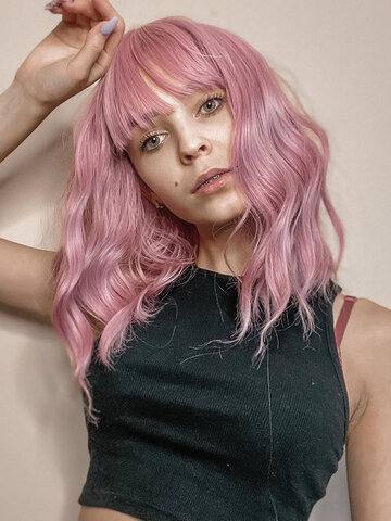 Pink Synthetic Hair Wigs