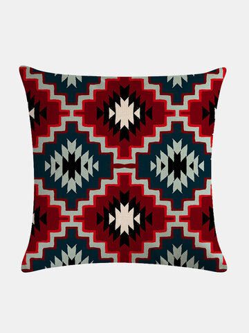 Bohemian Plaid Geometric Pattern Linen Cushion Cover Home Sofa Art Decor Throw Pillowcase