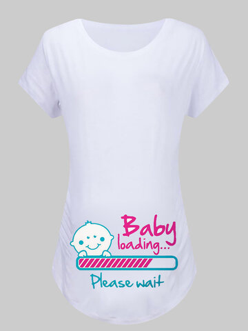 T-shirt de maternité à col rond et imprimé mignon
