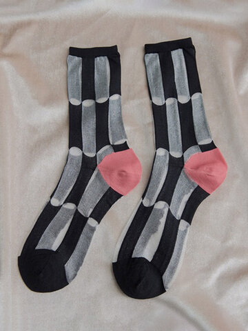 Summer Thin Elastic Middle Tube Socks