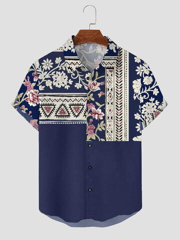 Camisas vintage florais em patchwork