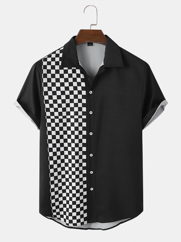 Black & White Checkerboard Preppy Shirts