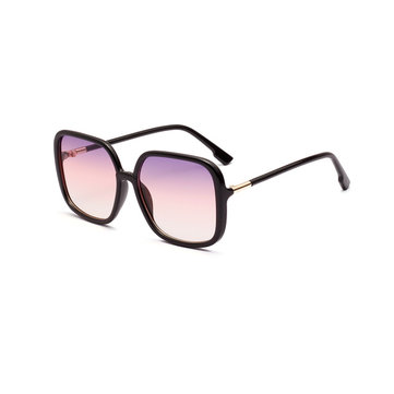 Color Ocean Lens Sunglasses Square Semi-metal Retro Sunglass