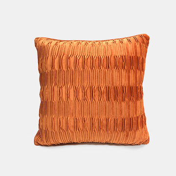 Almofada de sofá em cor sólida geométrica dobrável de flanela debrum capa de almofada da sala de estar encosto de cabeceira
