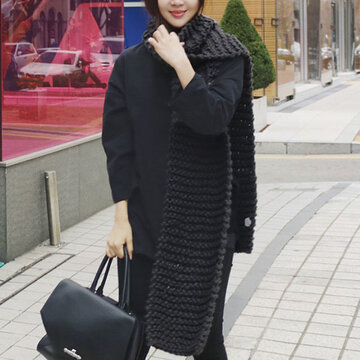 Women Winter Rough Knitted Scarves Shawl