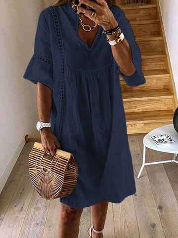 Lace Hollow Casual Dress
