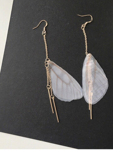 Butterfly Wings Chain Tassel Earrings