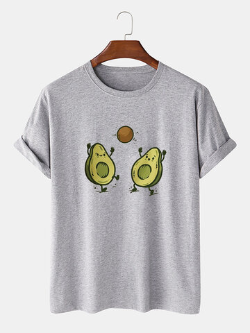 Cotton Avocado Pattern T-Shirt
