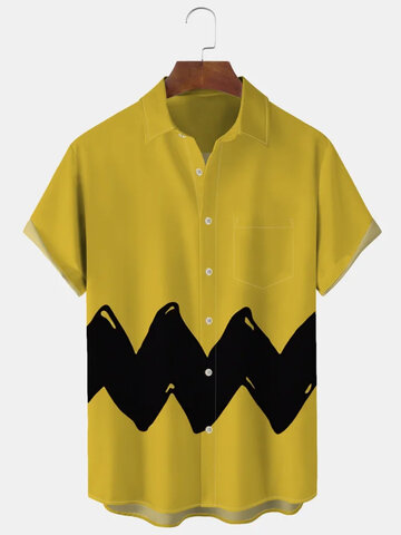 Chevron Pattern Button Up Shirts