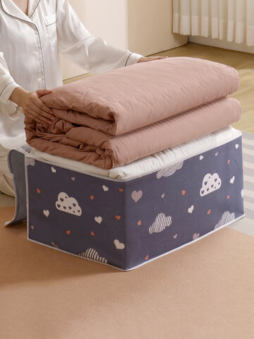 1PC Non-Woven Cartoon Cloud Pattern Large Capacity Clothes Quilts Dust-Proof Storage Bag Folding Organizer Bags