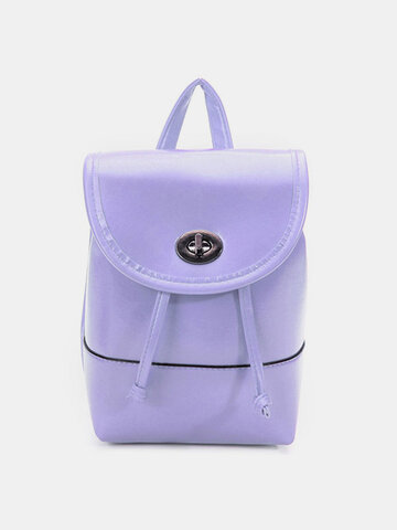 Fashion Women Candy Color Leather Backpack