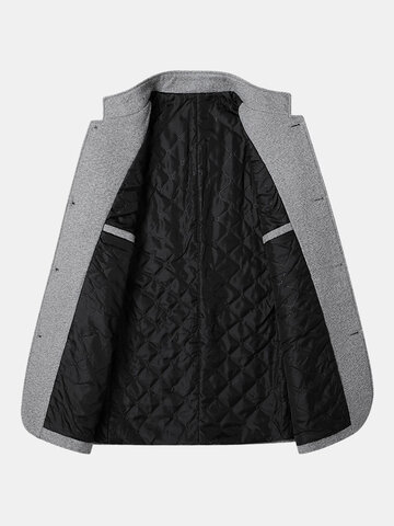 Stand Collar Single Breasted Overcoats