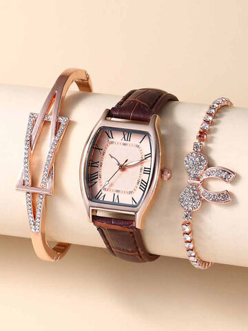 3 pcs/ensemble Quartz Watch Bracelets