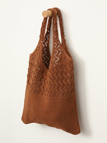ChArmkpR Women's Knitted Hollow Casual Large Capacity Handbag