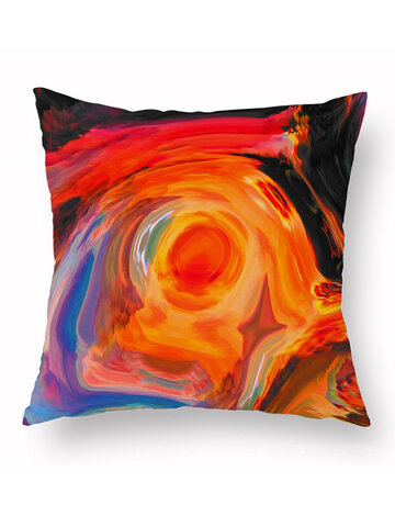 INS Style Abstract Colored Printed Short Plush Cushion Cover