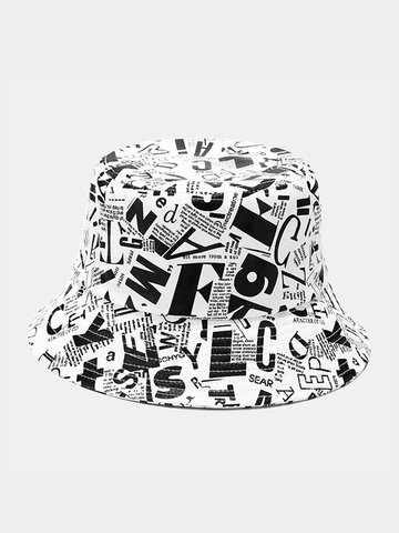 Unisex Letters Graffiti Print Bucket Hat