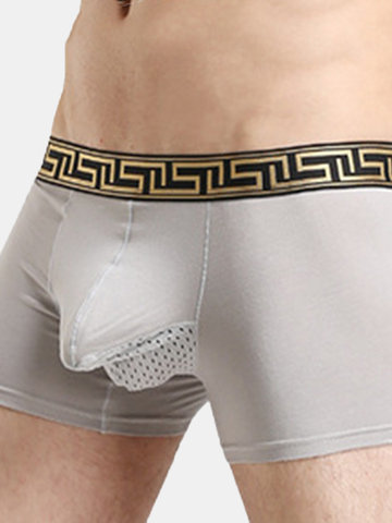 Hommes Ultra-Fin Translucide Taille Basse Dos Séparé Short Boxer Sous-Vêtement