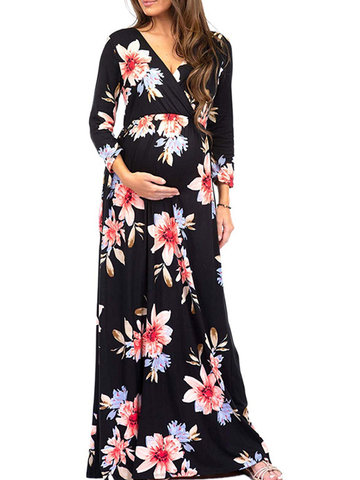 Maternity Flower Maxi Dress
