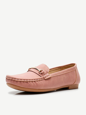 Women Flat Leather Comfy Loafers