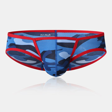 

Camo Mesh Patchwork Divided Pouch Briefs