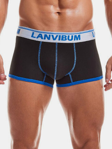 Cotton Contrast Lining Sports Boxers Briefs