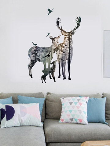 Creative Elk Self-adhesive Bedroom Living Room Sticker Wall Art Home Decor