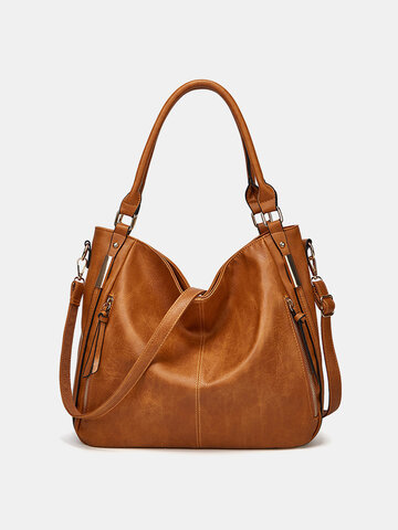 Vintage Brown Convertible Leather Shoulder Bag