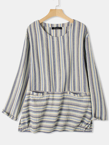 Multi Striped Patchwork Blouse