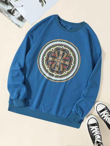 Sweatshirt mit geometrischem Kreuzmuster