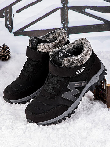 Men Outdoor Warm Lined Hiking Shoes