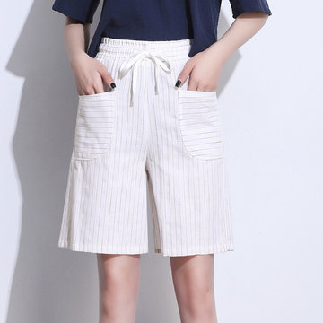 

High Waist Slimming Shorts Pants Five Pants Men And Women With The Same Paragraph Casual Pants Cotton And Linen Loose Straight Pants Plus Fertilizer XL