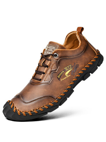 Men Hand Stitching Cow Leather Shoes